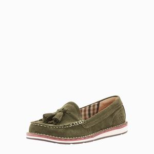 Women's Ariat Tassel Cruiser Sneakers Olive | CZXB-48320