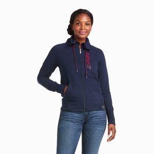 Women's Ariat Team Logo Full Zip Hoodie Multicolor | AUWK-81354