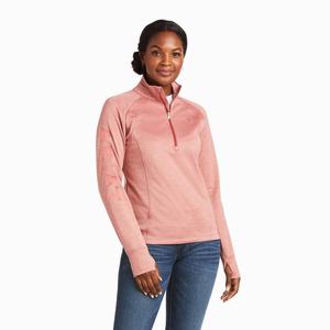 Women's Ariat Tek Team 1/2 Zip Hoodie Grey Rose | ZHLT-39815