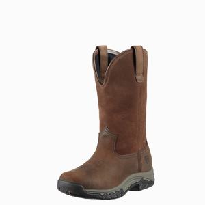 Women's Ariat Terrain Pull On Waterproof Riding Boots Brown | DMST-05148