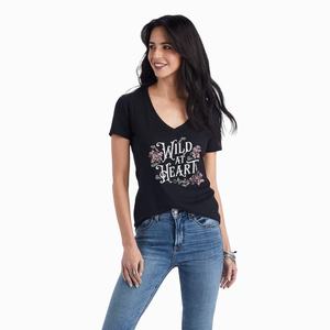 Women's Ariat Wild Heart Tops Black | KZMV-52984