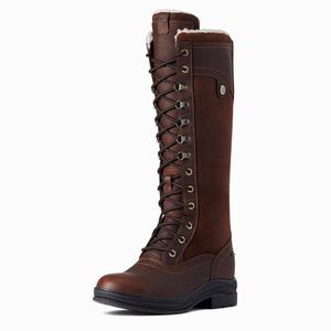 Women's Ariat Wythburn Tall Waterproof Riding Boots Dark Brown | BFAG-70569