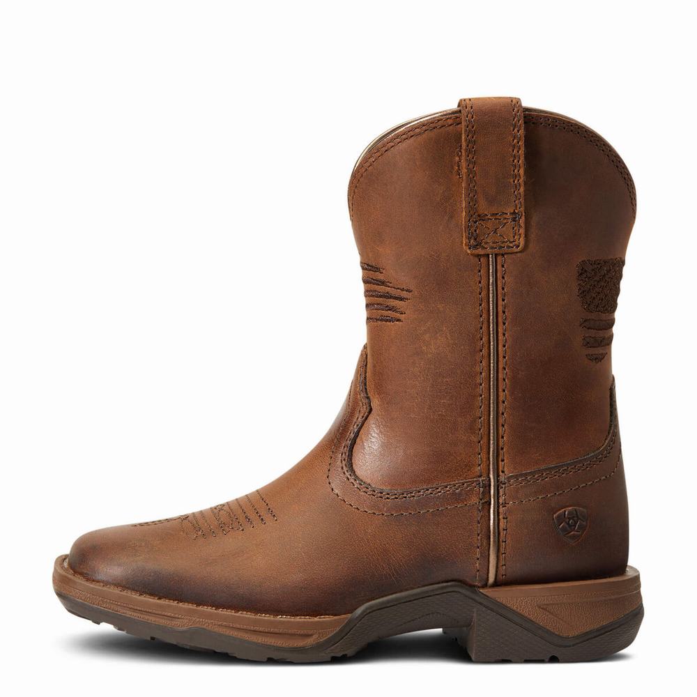 Kids' Ariat Anthem Patriot Western Boots Brown | PUOI-05327