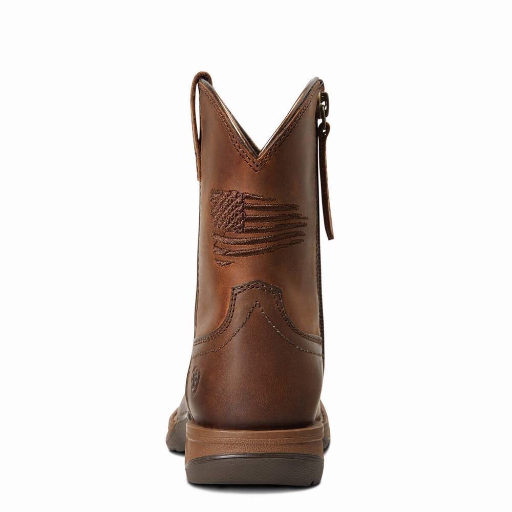 Kids' Ariat Anthem Patriot Western Boots Brown | PUOI-05327