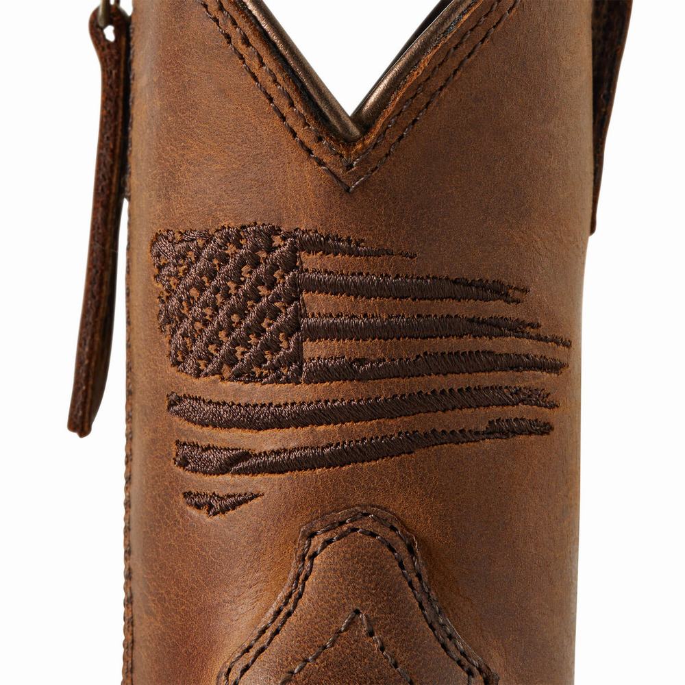 Kids' Ariat Anthem Patriot Western Boots Brown | PUOI-05327