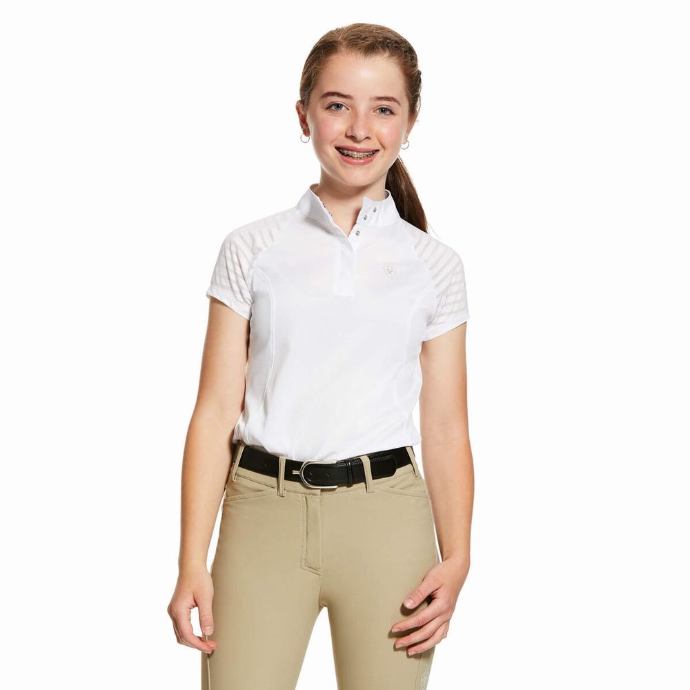 Kids\' Ariat Aptos Vent Show Riding Pants White | SOHA-95281