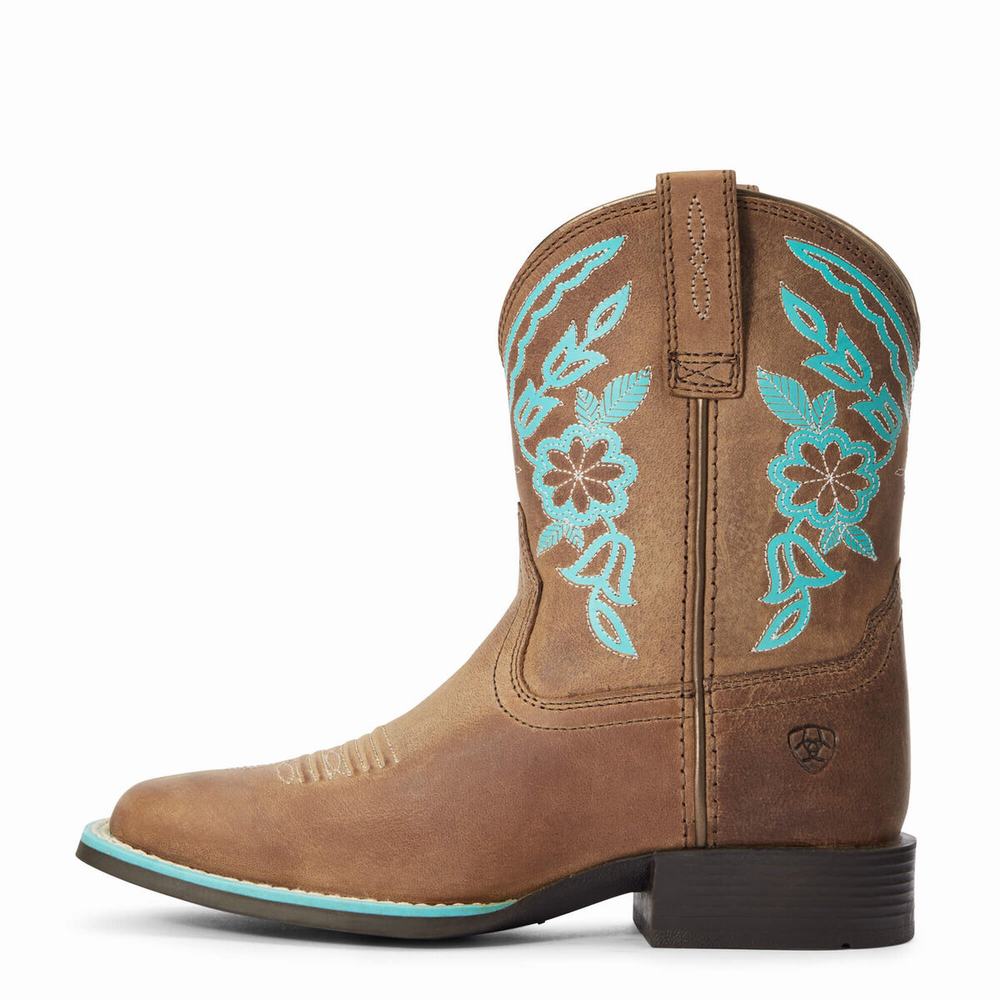 Kids' Ariat Cattle Cate Western Boots Brown | AQPT-57893