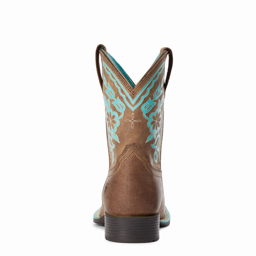 Kids' Ariat Cattle Cate Western Boots Brown | AQPT-57893