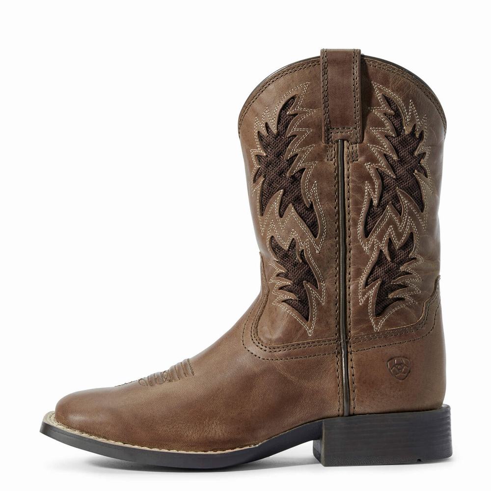 Kids' Ariat Cowboy VentTEK Western Boots Brown | XHVD-36094