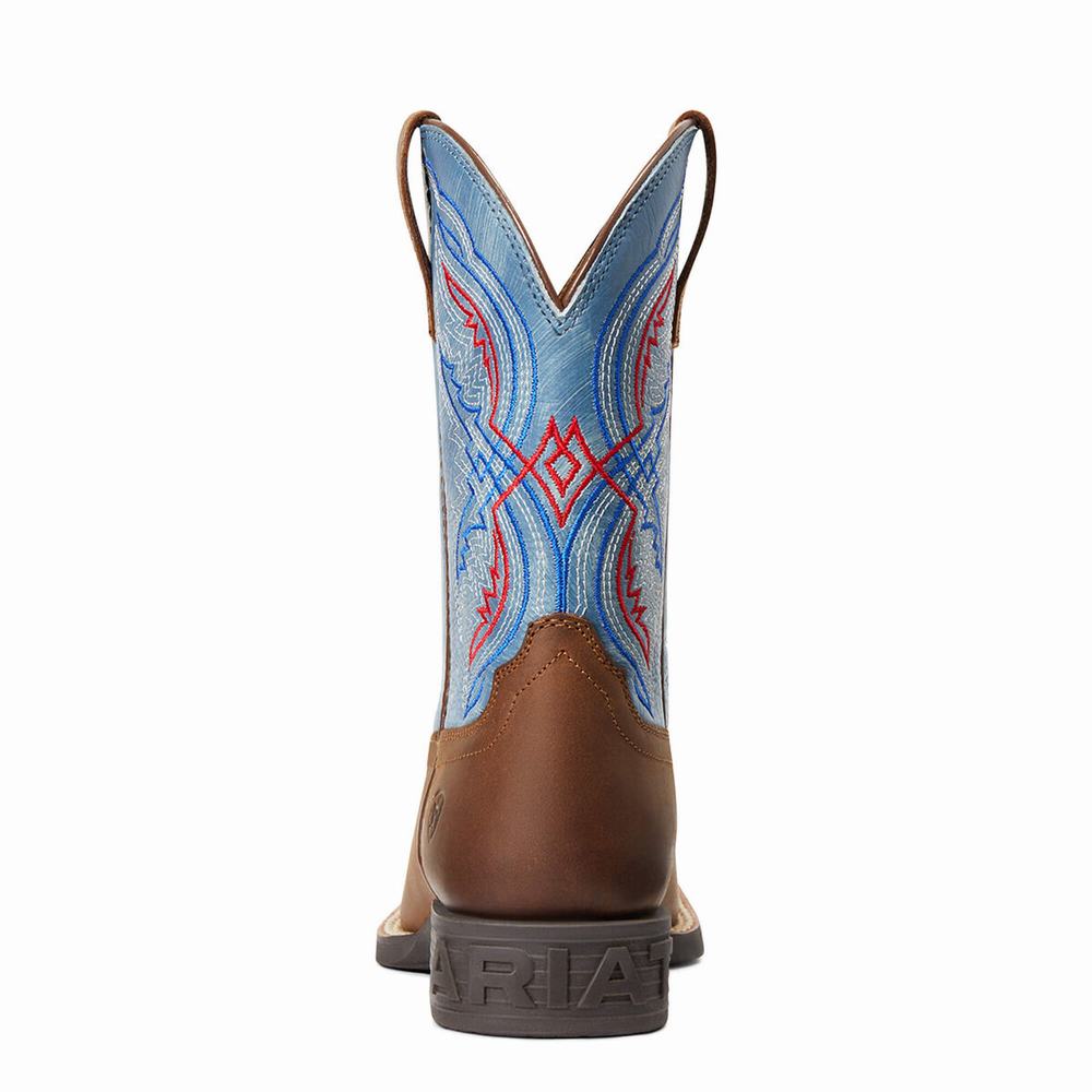 Kids' Ariat Double Kicker Western Boots Brown | FLPO-10785