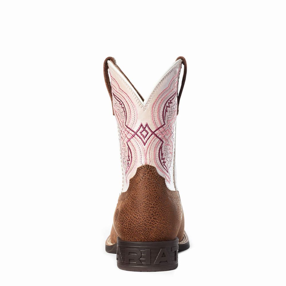 Kids' Ariat Double Kicker Western Boots Brown | VMEQ-36921