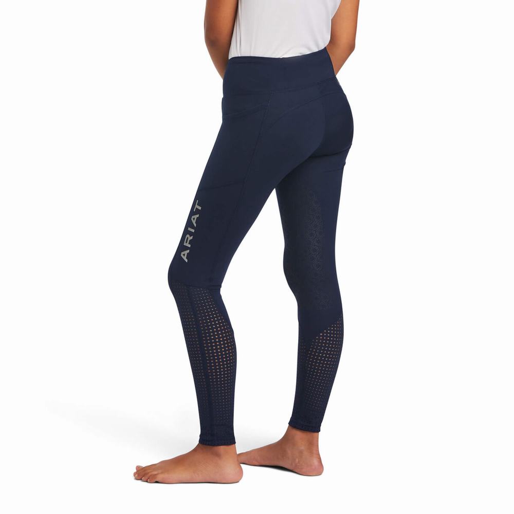 Kids' Ariat Eos Knee Patch Riding Pants Navy | TNLM-52437