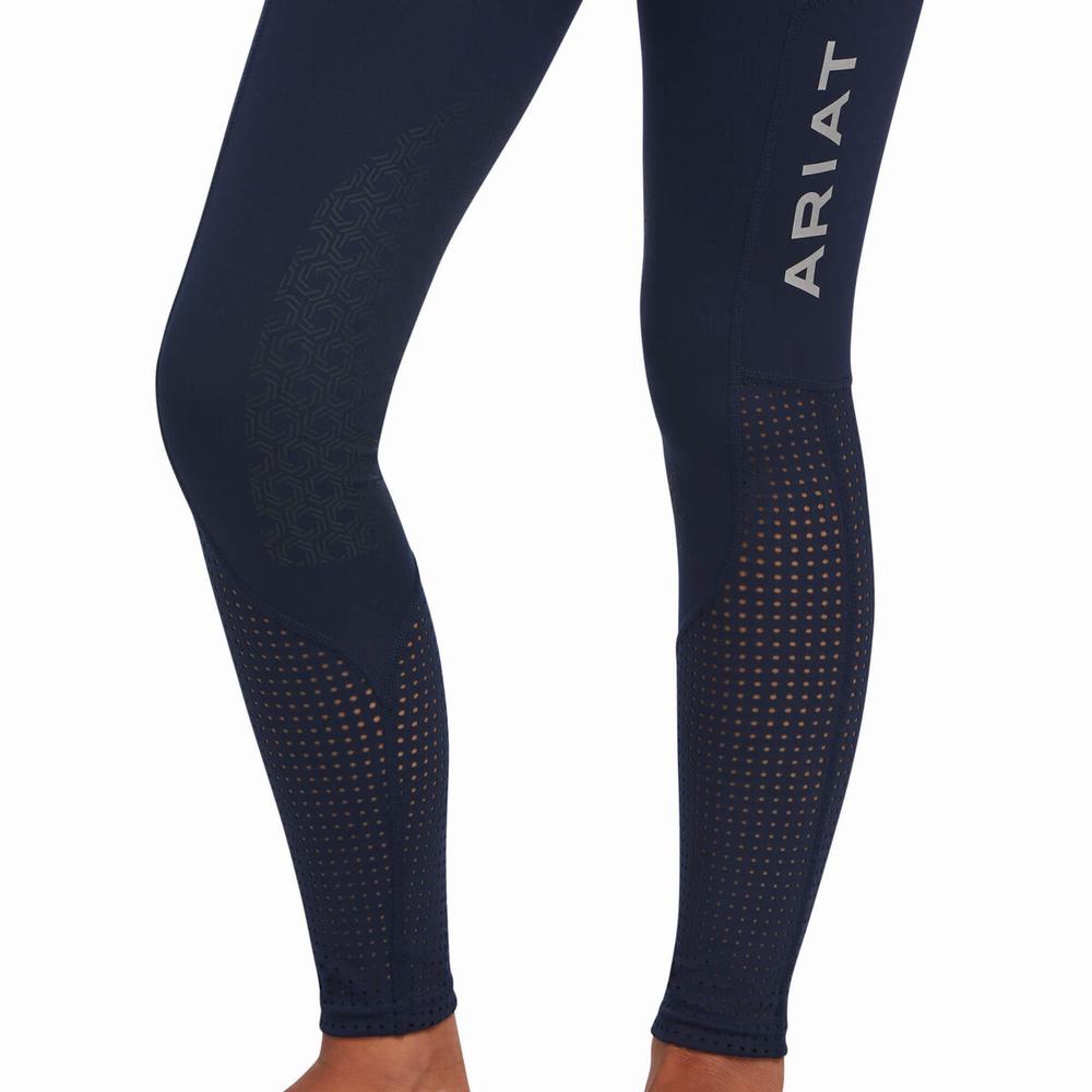 Kids' Ariat Eos Knee Patch Riding Pants Navy | TNLM-52437