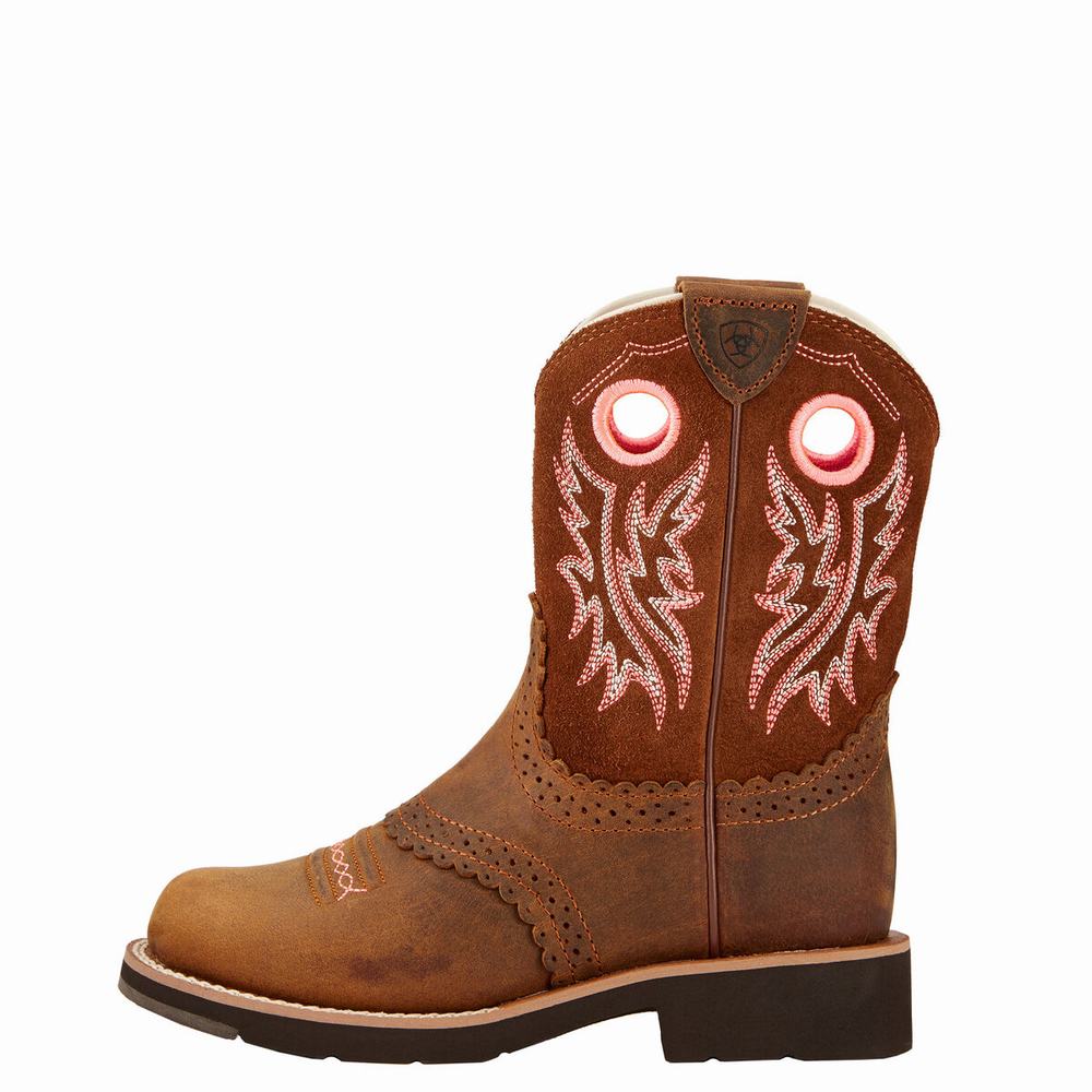 Kids' Ariat Fatbaby Cowgirl Western Boots Brown | VUMG-85417