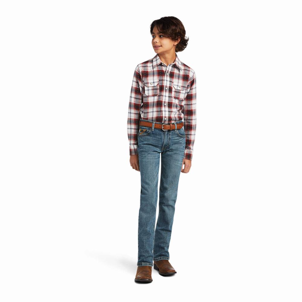 Kids' Ariat Hayne Retro Fit Shirts Light Yellow | DETR-40267