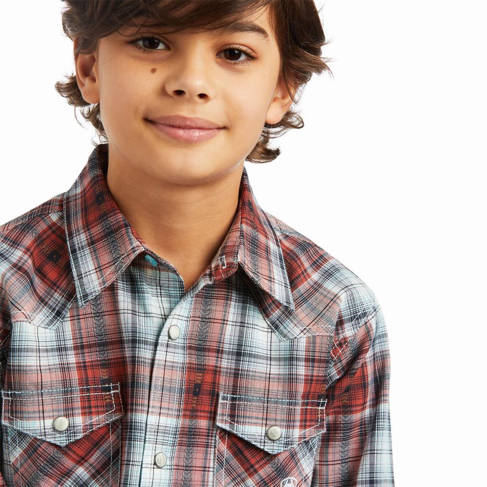 Kids' Ariat Hugh Retro Fit Shirts Multicolor | HJKZ-37504