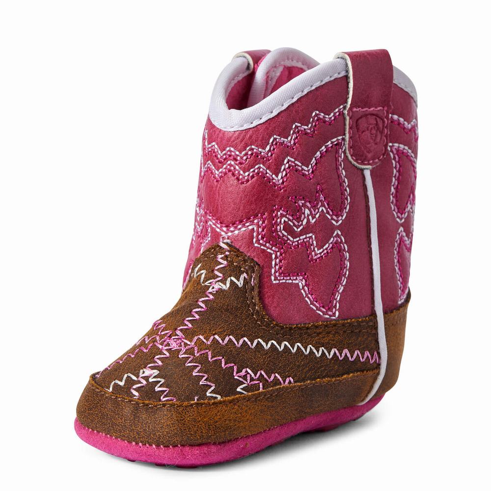 Kids\' Ariat Infant Lil\' Stompers Alexandria Western Boots Pink | JDNS-40631