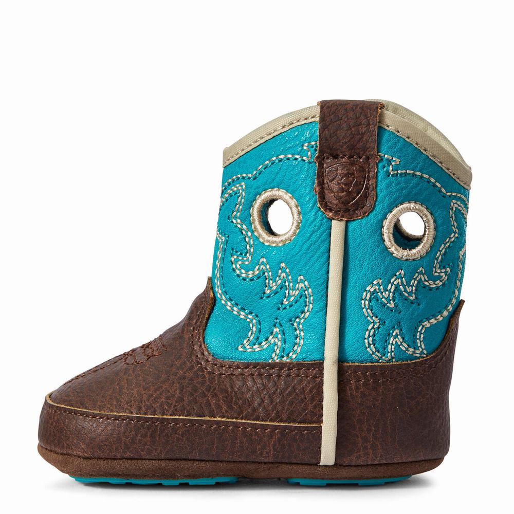 Kids' Ariat Infant Lil' Stompers Boston Western Boots Turquoise Light Turquoise | PQLM-10293