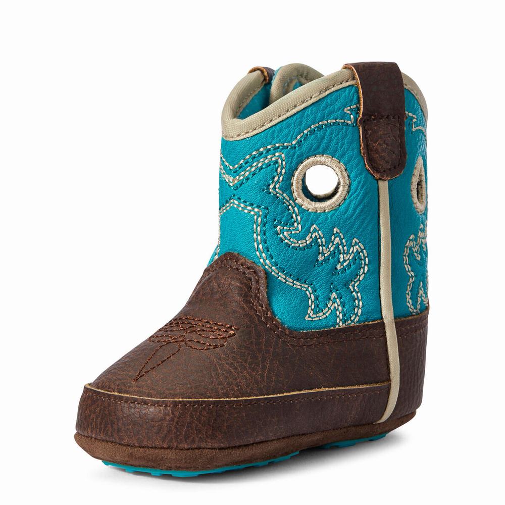 Kids\' Ariat Infant Lil\' Stompers Boston Western Boots Turquoise Light Turquoise | PQLM-10293