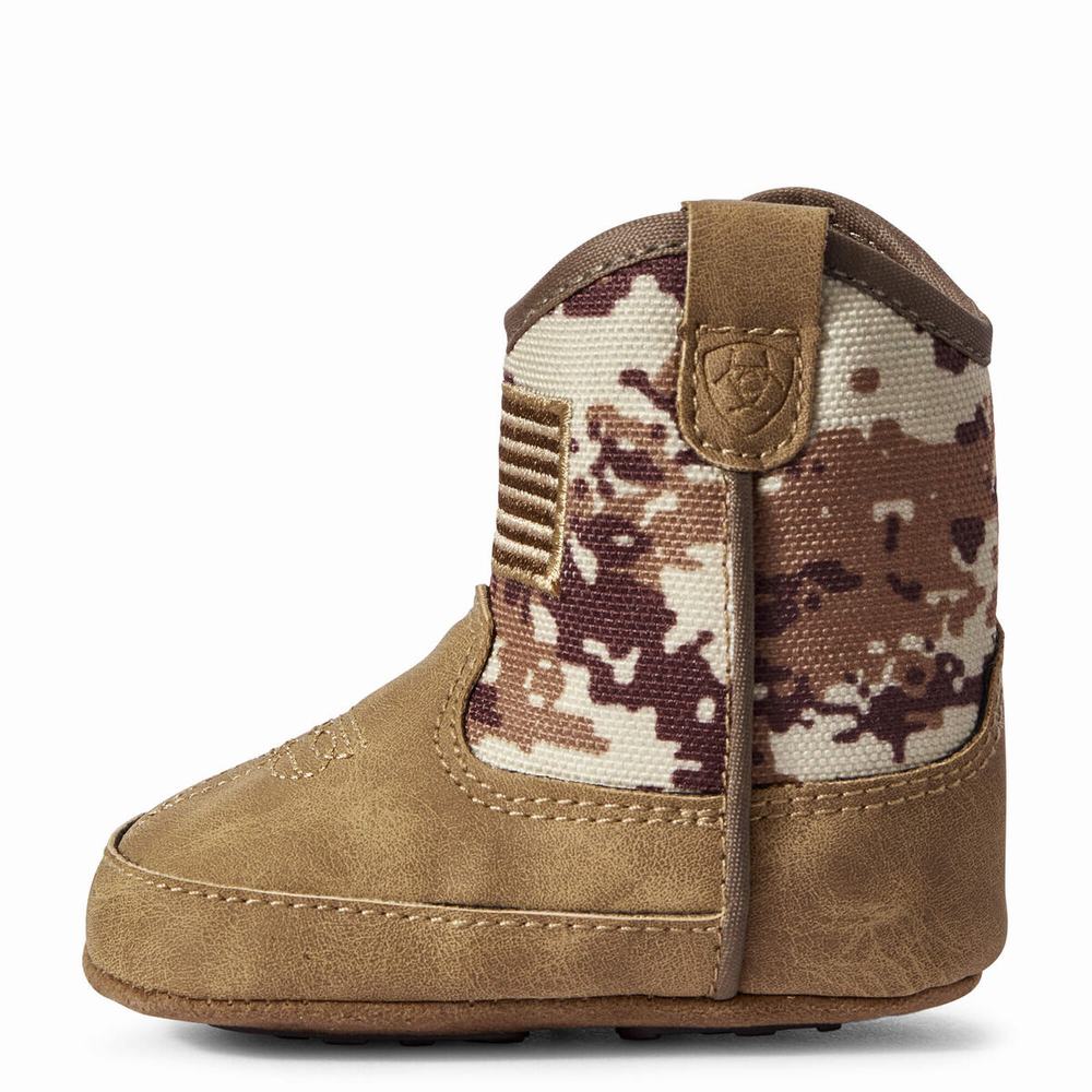 Kids' Ariat Infant Lil' Stompers Dallas Western Boots Brown | WJMV-34790