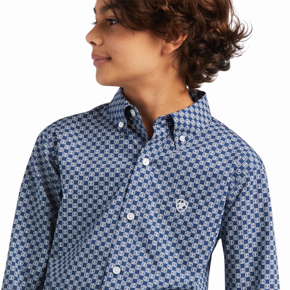 Kids' Ariat Kase Classic Fit Shirts Multicolor | YDVQ-18053