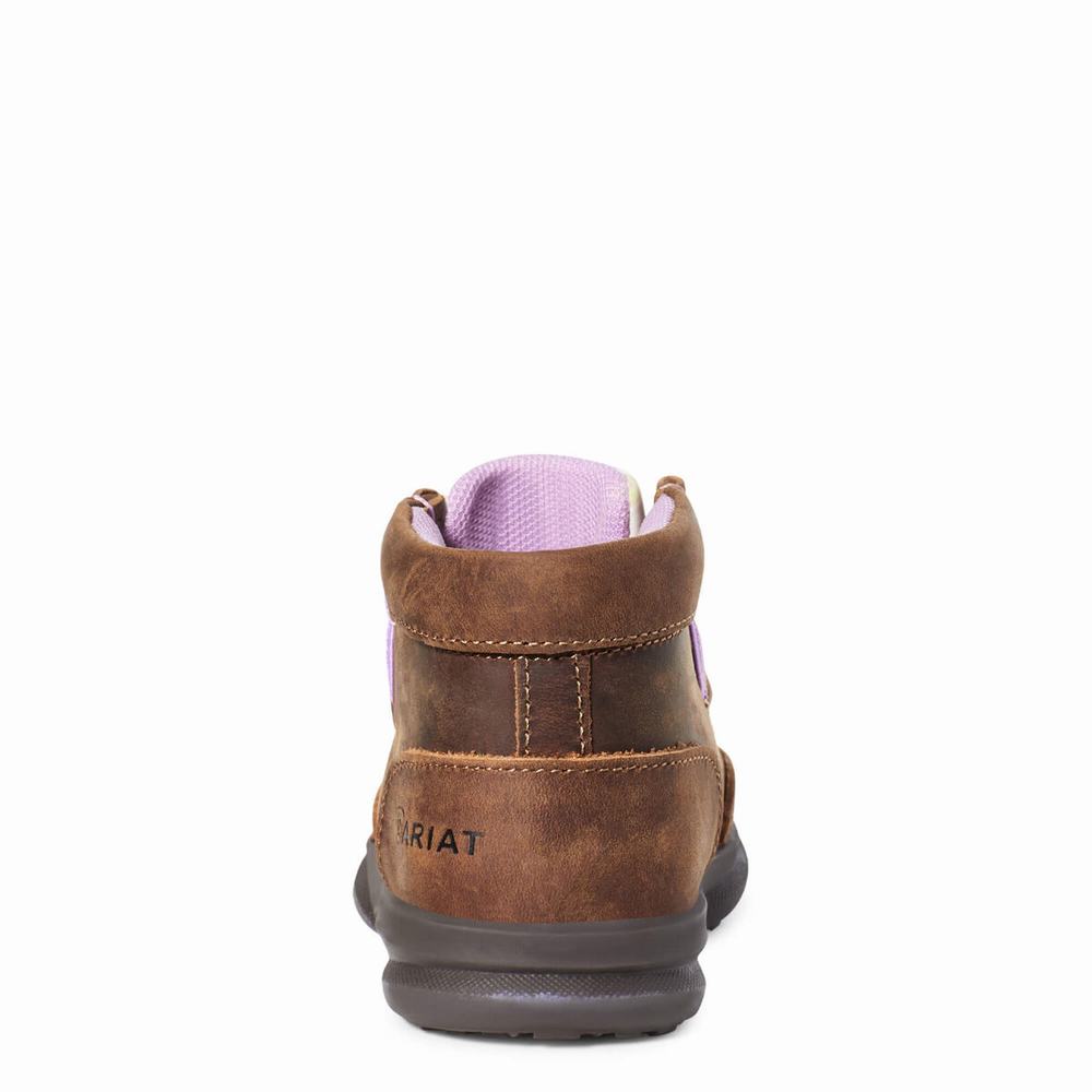 Kids' Ariat LIL' STOMPERS ADDISON Western Boots Brown | RJDN-39157