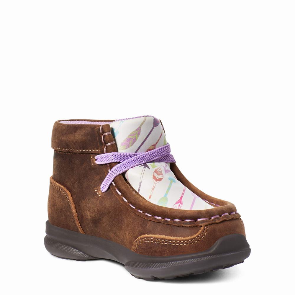 Kids' Ariat LIL' STOMPERS ADDISON Western Boots Brown | RJDN-39157