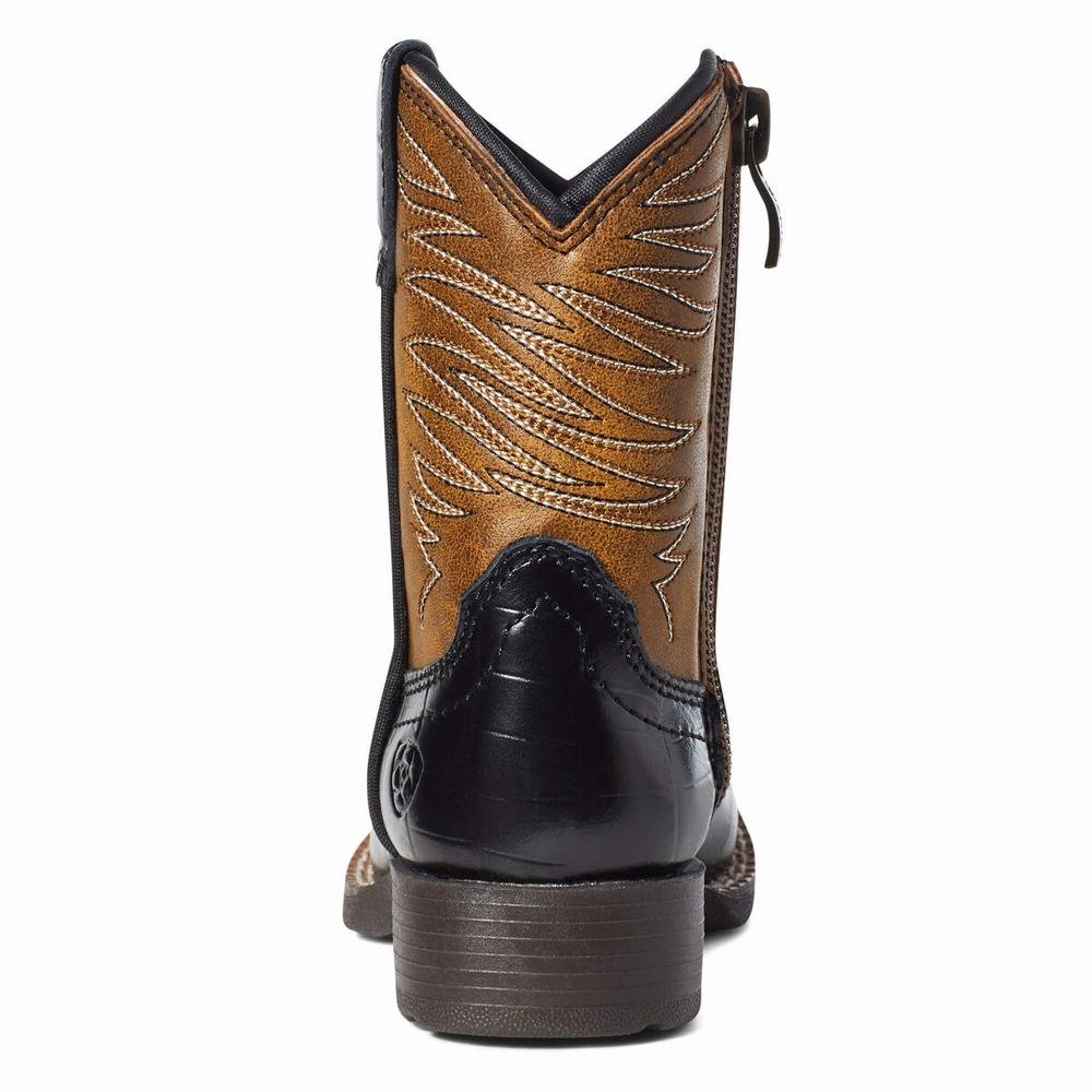 Kids' Ariat LIL' STOMPERS FIRECATCHER Western Boots Brown | LMDS-15073