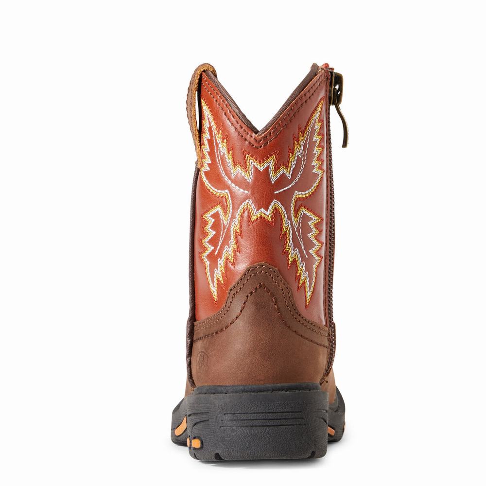 Kids' Ariat Lil' Stompers Chandler Workhog Western Boots Brown | WPNL-64153