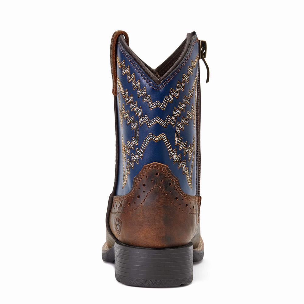 Kids' Ariat Lil' Stompers Deadwood Western Boots Brown | CFAB-14632