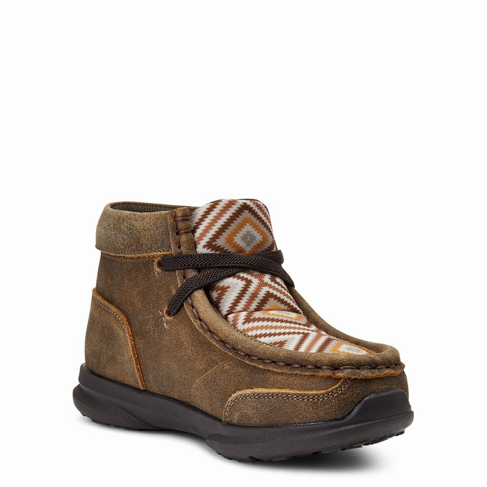 Kids' Ariat Lil' Stompers Jamie Spitfire Western Boots Brown | SRNC-23659