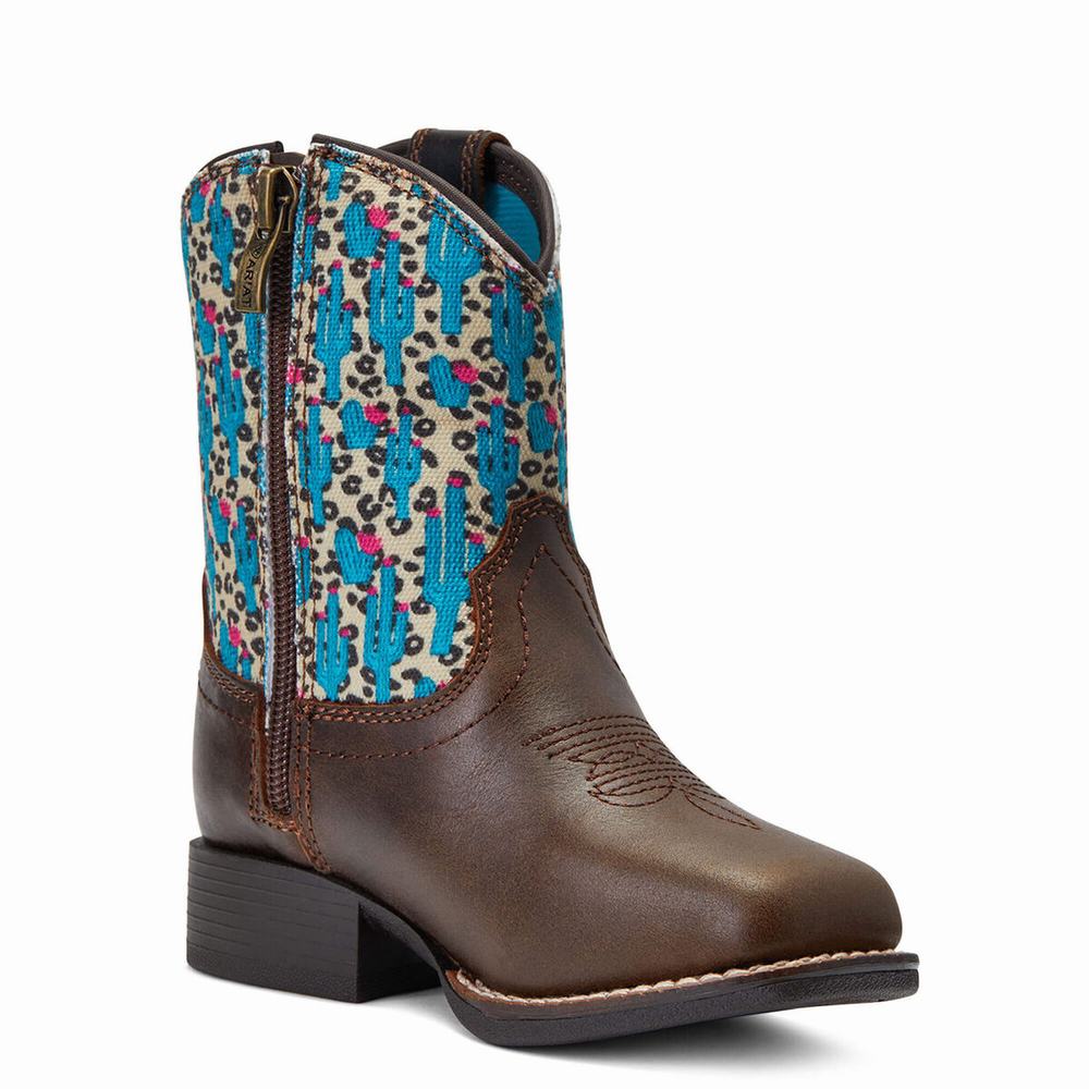 Kids' Ariat Lil' Stompers Sonora Western Boots Brown | HXVW-93768