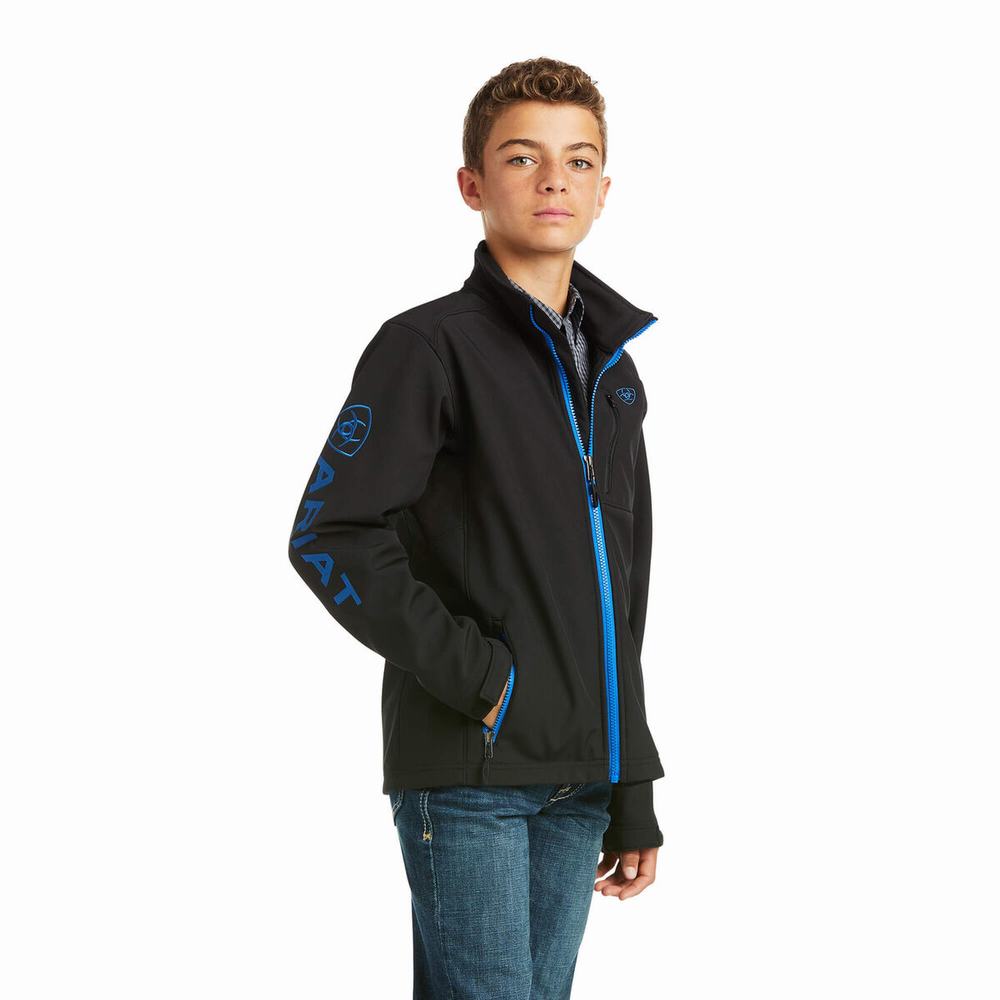 Kids\' Ariat Logo 2.0 Softshell Jackets Black | ASEJ-84970