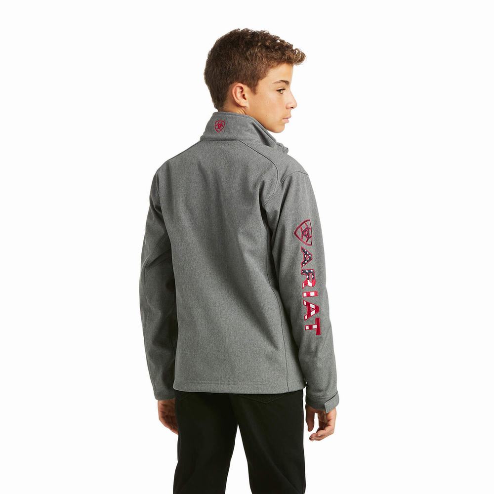 Kids' Ariat Logo 2.0 Softshell Jackets Grey | SXIG-27490