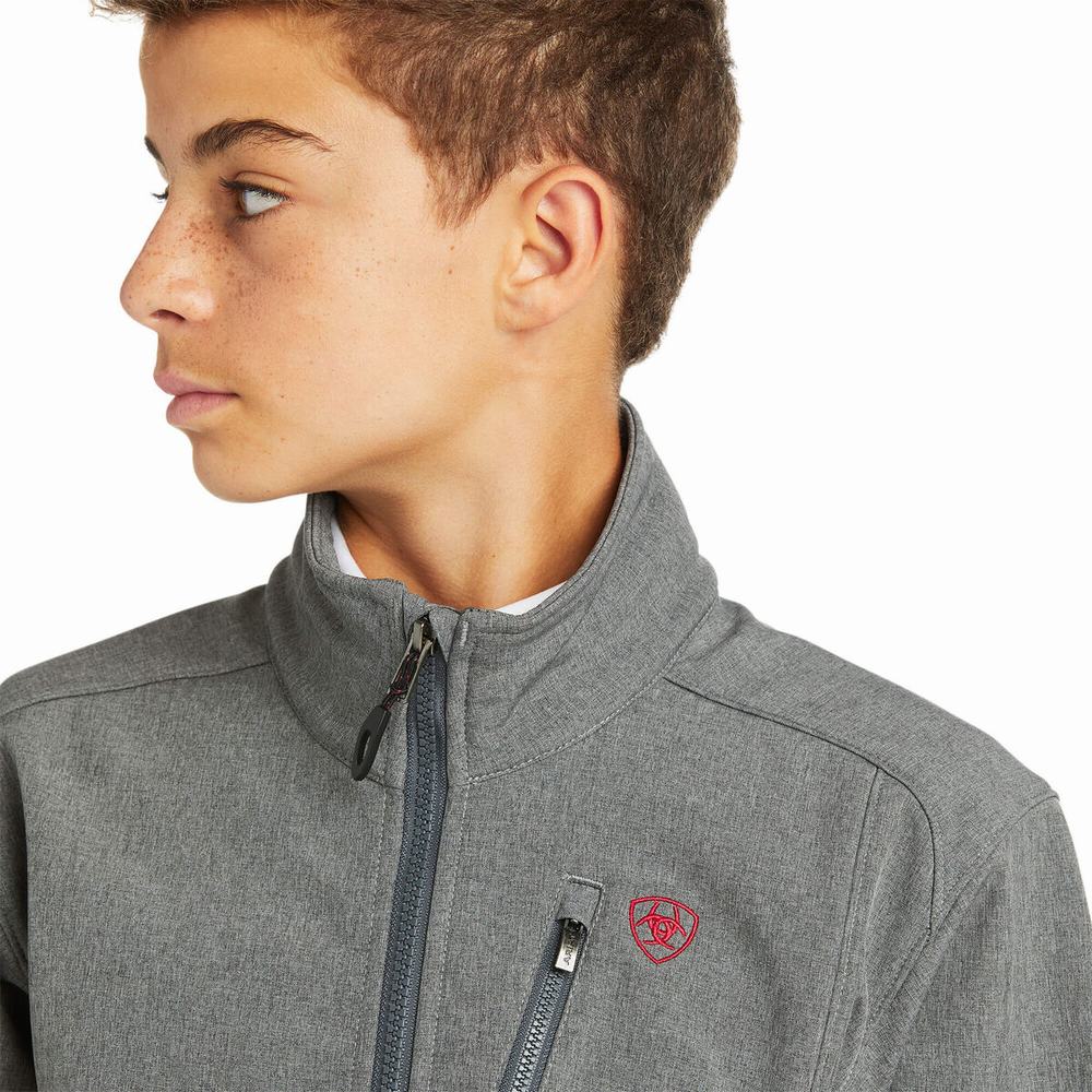 Kids' Ariat Logo 2.0 Softshell Jackets Grey | SXIG-27490