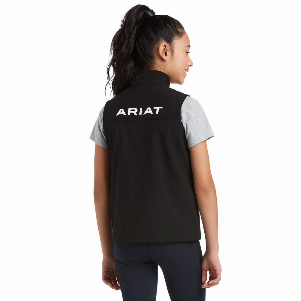 Kids' Ariat New Team Softshell Jackets Black | RNEI-75426