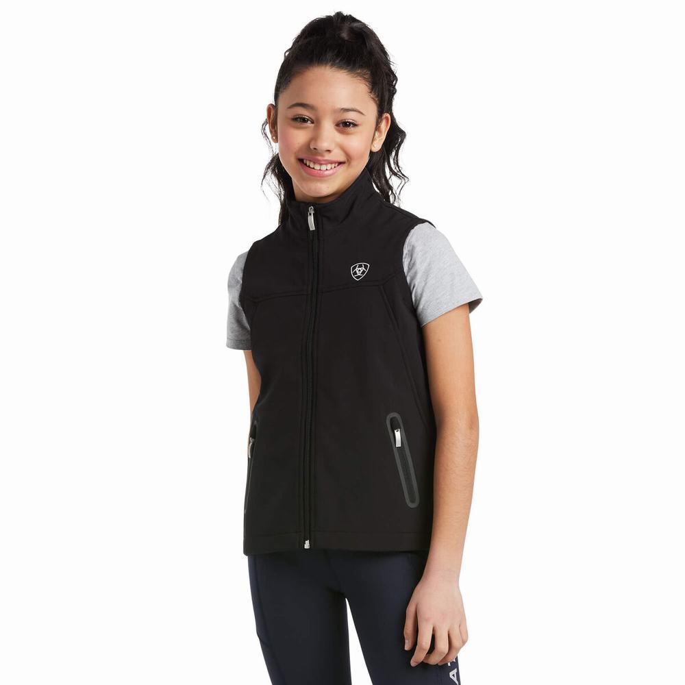 Kids\' Ariat New Team Softshell Jackets Black | RNEI-75426