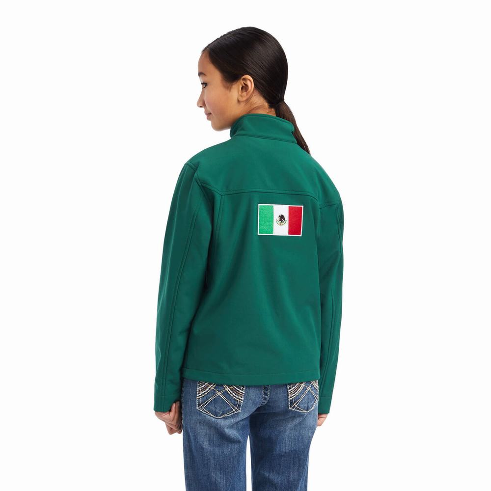 Kids' Ariat New Team Softshell MEXICO Jackets Multicolor | ONCQ-81654