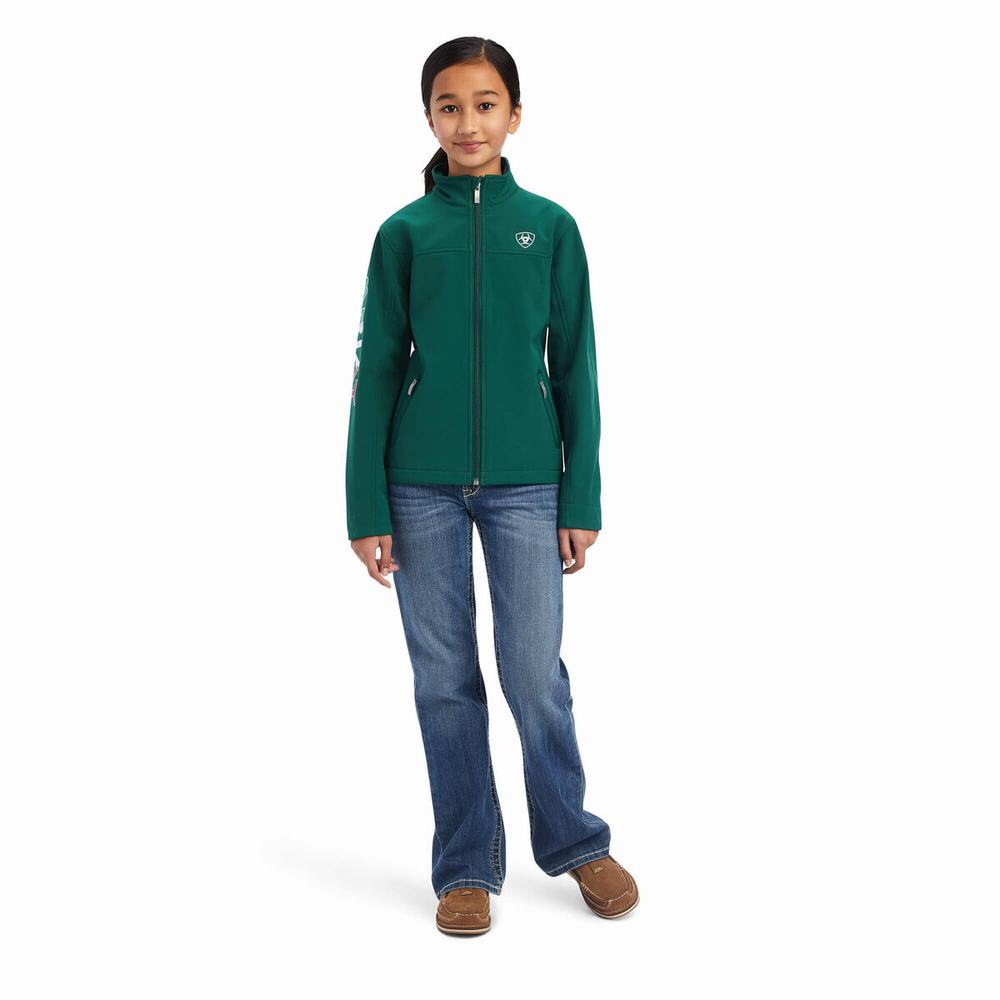 Kids' Ariat New Team Softshell MEXICO Jackets Multicolor | ONCQ-81654