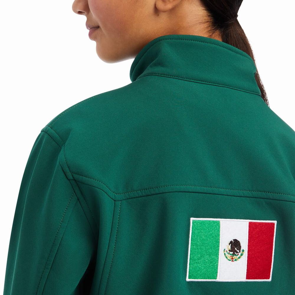 Kids' Ariat New Team Softshell MEXICO Jackets Multicolor | ONCQ-81654