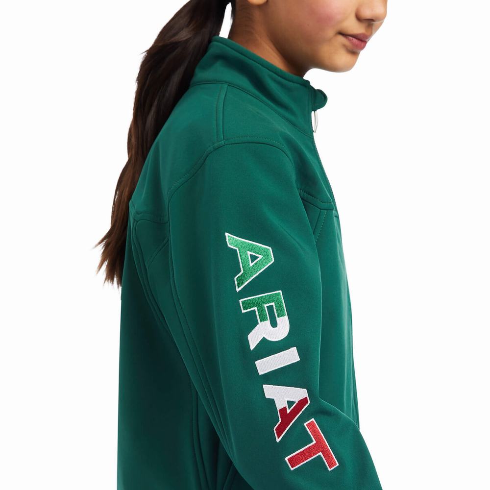 Kids' Ariat New Team Softshell MEXICO Jackets Multicolor | ONCQ-81654