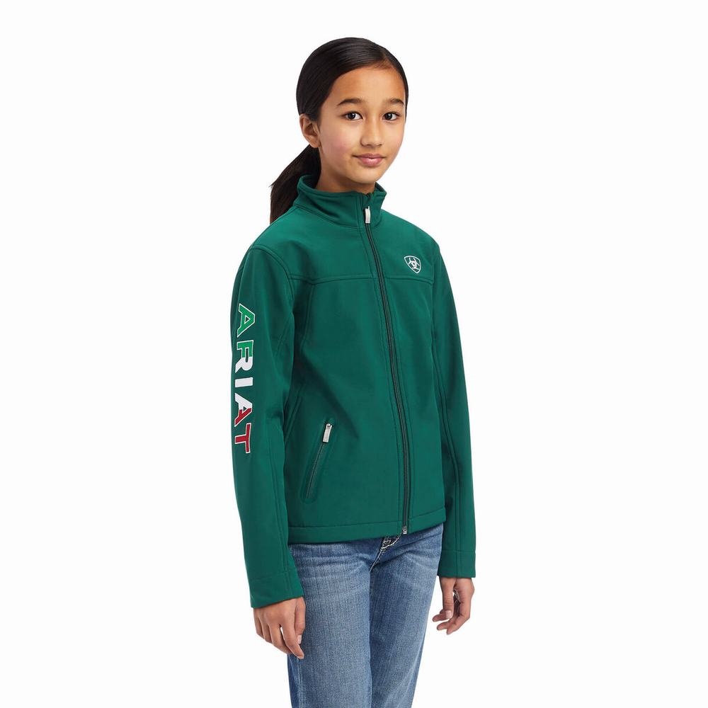 Kids\' Ariat New Team Softshell MEXICO Jackets Multicolor | ONCQ-81654