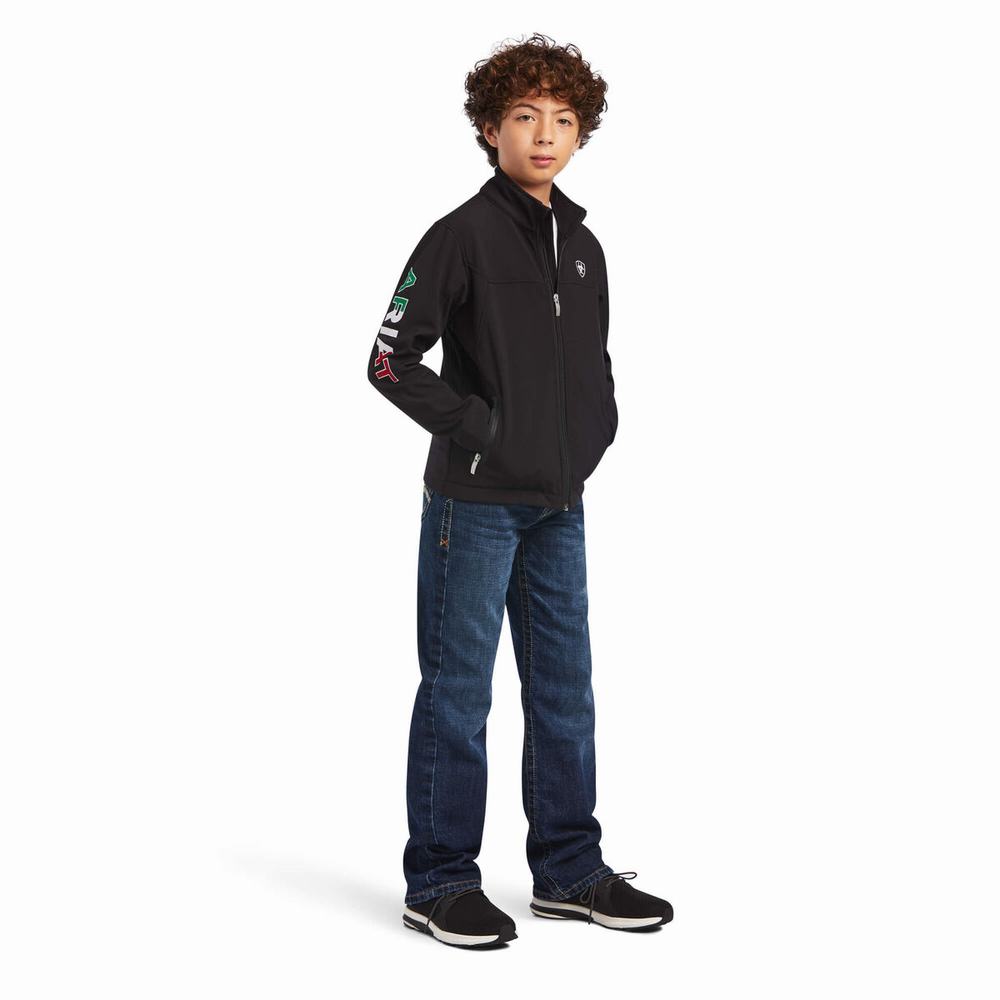 Kids' Ariat New Team Softshell MEXICO Riding Pants Black | XSJI-89472