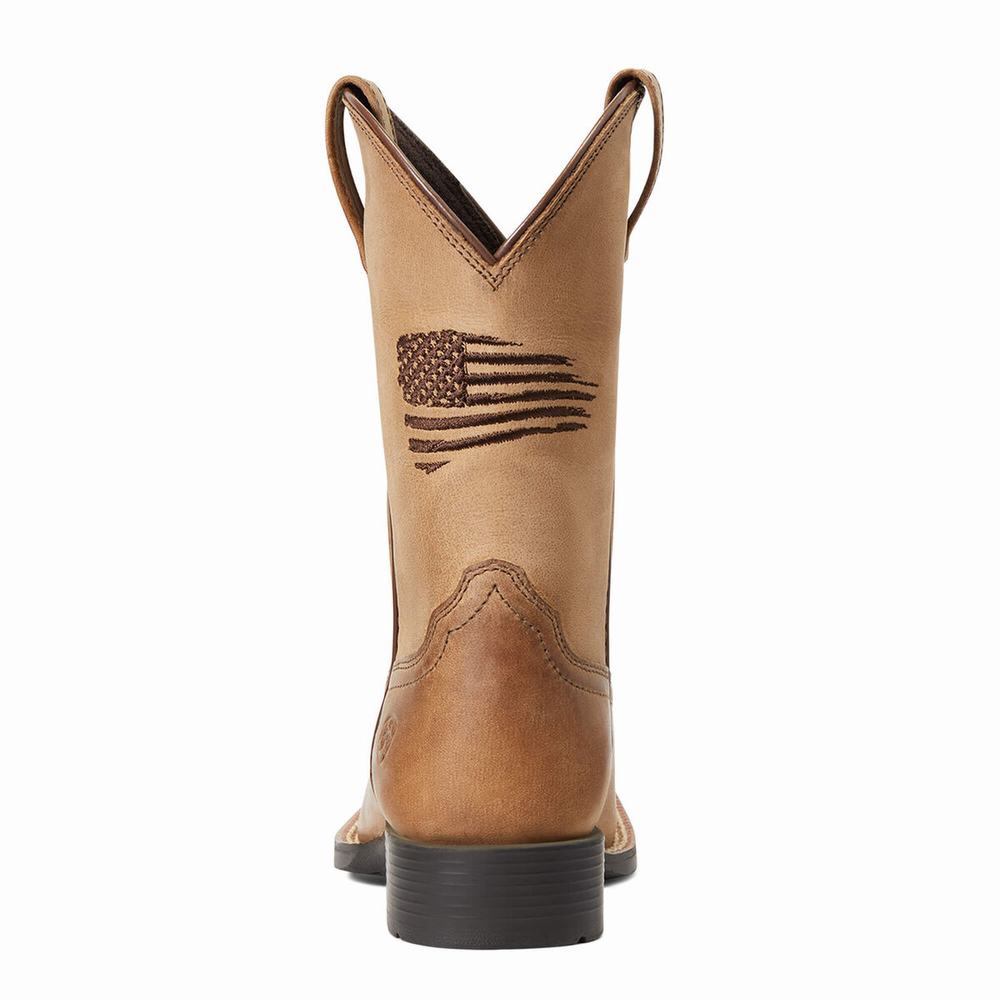 Kids' Ariat Patriot II Western Boots Brown | IOSN-96407