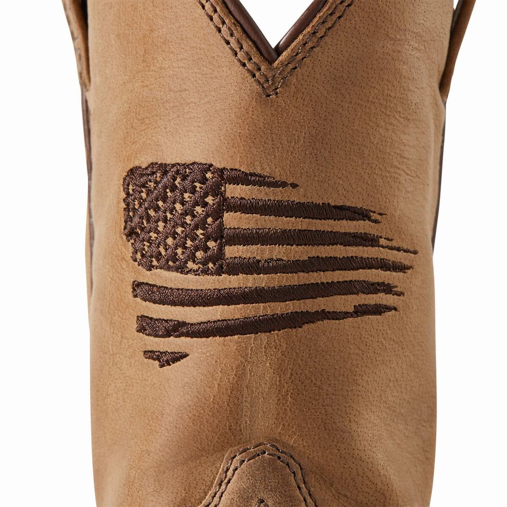 Kids' Ariat Patriot II Western Boots Brown | IOSN-96407