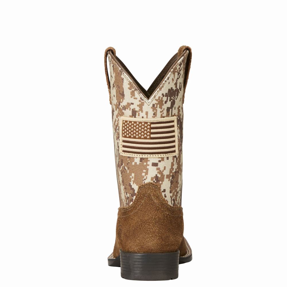 Kids' Ariat Patriot Western Boots Beige / Brown Camo | JAVT-34598