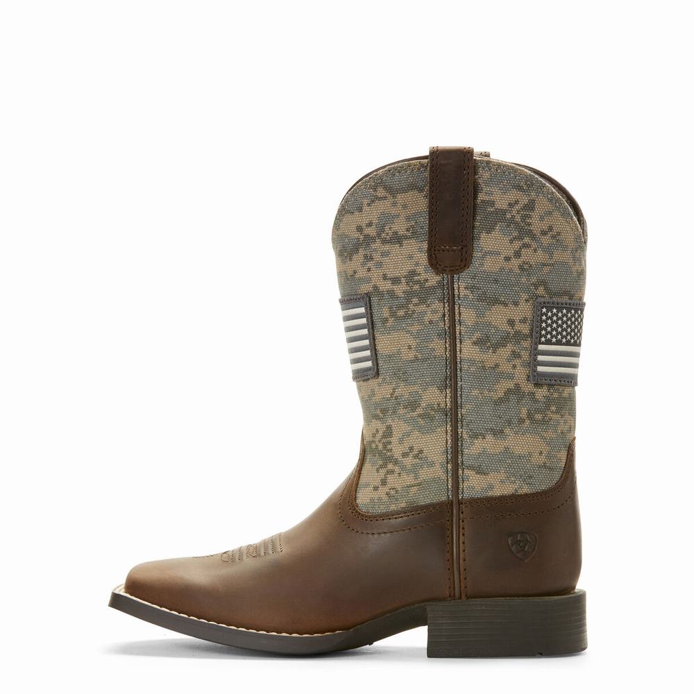 Kids' Ariat Patriot Western Boots Brown | WJLS-46932