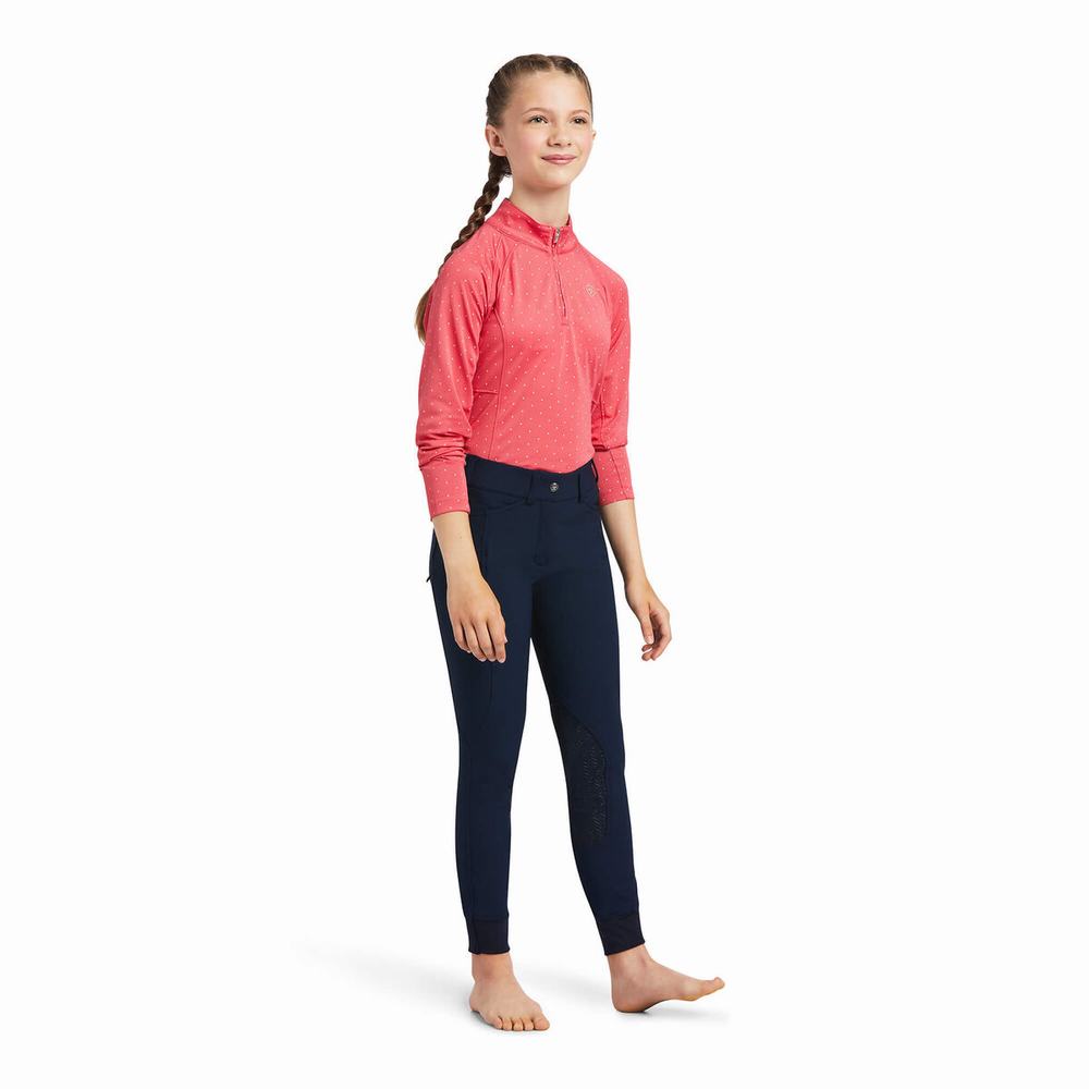 Kids' Ariat Prelude Riding Pants Navy | HMVK-52408