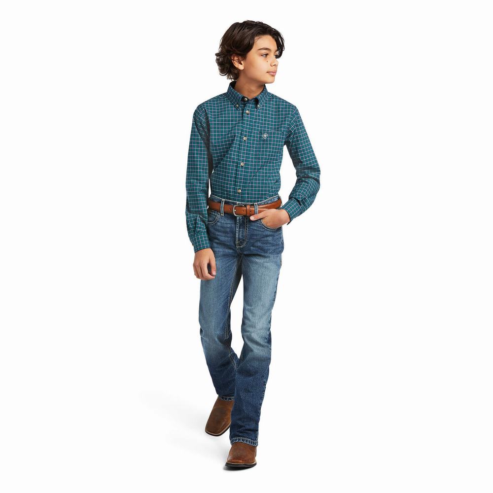 Kids' Ariat Pro Series Declan Stretch Classic Fit Shirts Multicolor | JTQX-43162