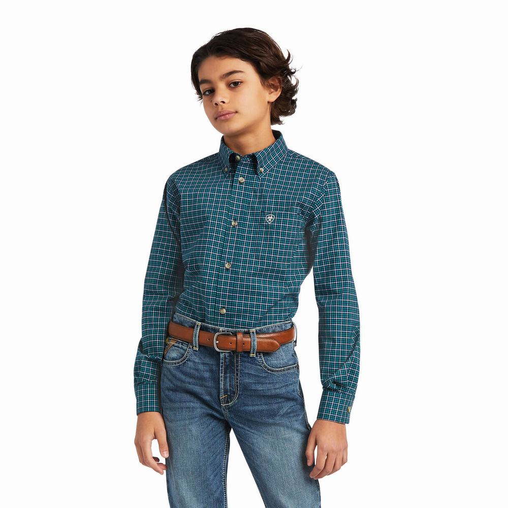 Kids\' Ariat Pro Series Declan Stretch Classic Fit Shirts Multicolor | JTQX-43162